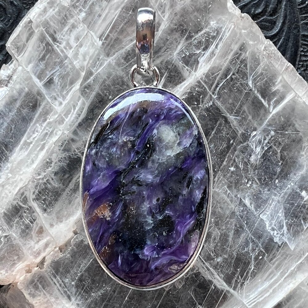 Stunning Charoite Pendant Stone Crystal Jewelry